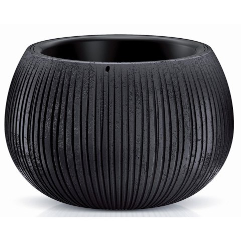 Doniczka kula Beton Bowl z wkładem czarna 24cm | DKB240 Doniczka kula Beton Bowl z wkładem czarna 24cm | DKB240