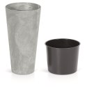 Doniczka z wkładem Tubus Slim Effect 20xh38 cm - beton