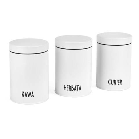 Komplet 3 pojemników Konighoffer Concept Kawa Herbata Cukier biały Komplet 3 pojemników Konighoffer Concept Kawa Herbata Cukier biały