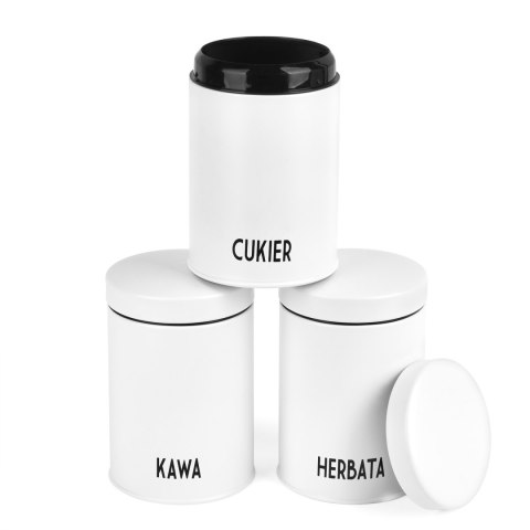 Komplet 3 pojemników Konighoffer Concept Kawa Herbata Cukier biały Komplet 3 pojemników Konighoffer Concept Kawa Herbata Cukier biały