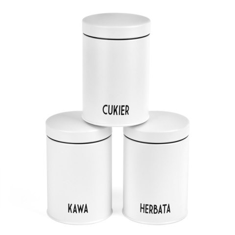 Komplet 3 pojemników Konighoffer Concept Kawa Herbata Cukier biały Komplet 3 pojemników Konighoffer Concept Kawa Herbata Cukier biały