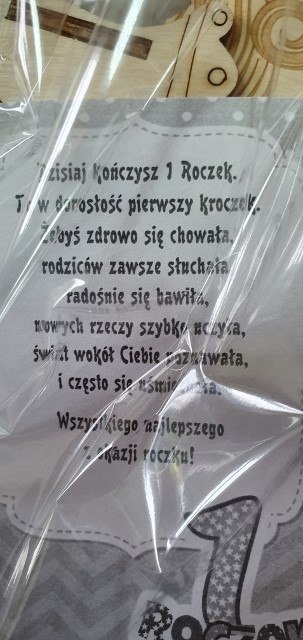 Konik drewniany+życzenia 1-ROCZEK Konik drewniany+życzenia 1-ROCZEK