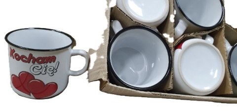 Kubek ceram. retro 6szt. KOCHAM CIĘ Kubek ceram. retro 6szt. KOCHAM CIĘ
