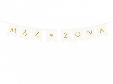 Baner Mąż Żona biały 15x110 cm GRL67-008 Baner Mąż Żona biały 15x110 cm GRL67-008