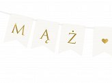 Baner Mąż Żona biały 15x110 cm GRL67-008 Baner Mąż Żona biały 15x110 cm GRL67-008