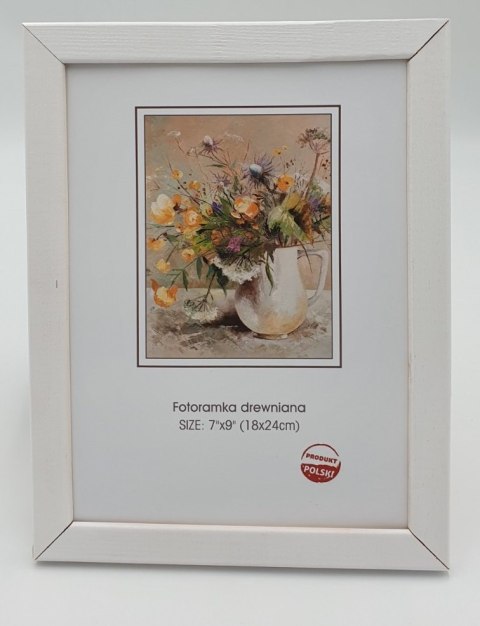 Fotoramka drewniana biała 18x24cm Fotoramka drewniana biała 18x24cm
