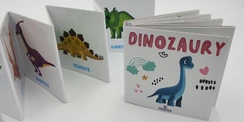 Książeczka twarda składana harmonijka DINOZAURY Książeczka twarda składana harmonijka DINOZAURY