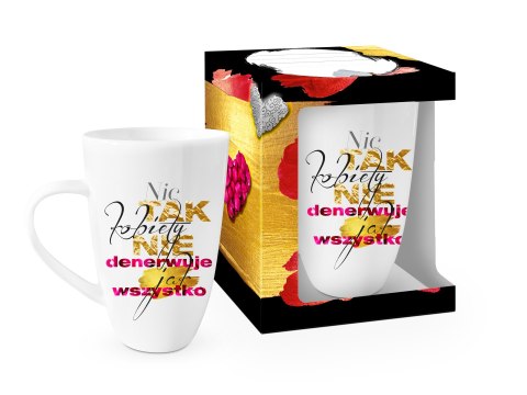 Kubek NBC wysoka baryłka 400ml - Kobiety denerwuje wszystko Kubek NBC wysoka baryłka 400ml - Kobiety denerwuje wszystko