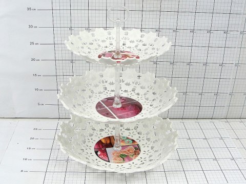 Patera plastikowa 3-poziomy ażurowa 40cm Patera plastikowa 3-poziomy ażurowa 40cm