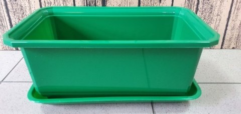 Skrzynka balkonowa+podstawka 30cm ZIELONA Skrzynka balkonowa+podstawka 30cm ZIELONA