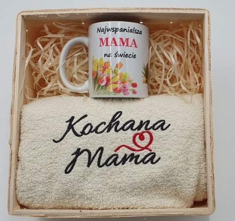 Zest.prezentowy ręcznik+kubek w koszyku MAMA Zest.prezentowy ręcznik+kubek w koszyku MAMA