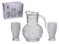 Zestaw szklany DZBAN + 6 szklanek wzór PIŁKA | SZD-191132 Zestaw szklany DZBAN + 6 szklanek wzór PIŁKA | SZD-191132