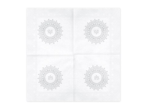 Serwetki Komunijne IHS 33x33cm 20szt. srebrny | SP33-63-018 Serwetki Komunijne IHS 33x33cm 20szt. srebrny | SP33-63-018