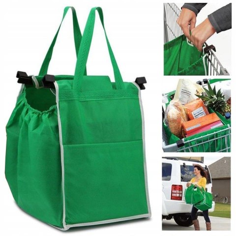 Torba na zakupy do wózka zielona 2 szt 15707 Torba na zakupy do wózka zielona 2 szt 15707
