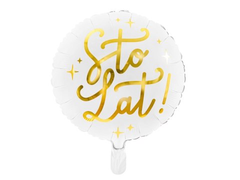 Balon foliowy Sto lat!, 35cm, biały FB59 Balon foliowy Sto lat!, 35cm, biały FB59