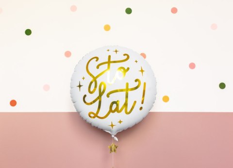 Balon foliowy Sto lat!, 35cm, biały FB59 Balon foliowy Sto lat!, 35cm, biały FB59