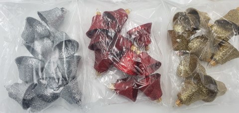 Bombki dzwonki brokat 10szt Bombki dzwonki brokat 10szt