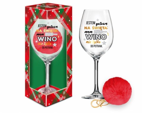 Kieliszek do wina 700ml - Jestem gotowa na święta Kieliszek do wina 700ml - Jestem gotowa na święta