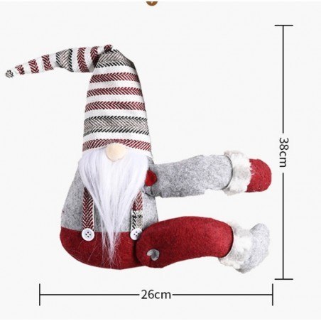 Mikołaj skrzat krasnal świąteczny Boże Narodzenie na rzep 38 cm Jodełka KSN23 Mikołaj skrzat krasnal świąteczny Boże Narodzenie na rzep 38 cm Jodełka KSN23