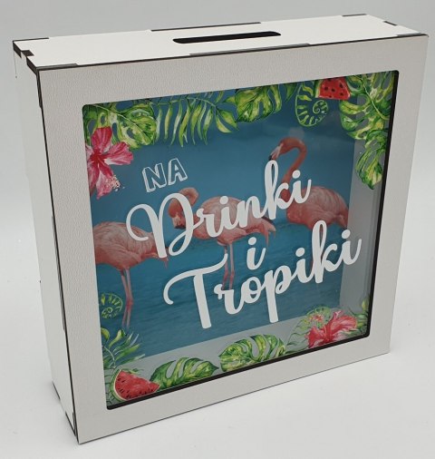 Skarbonka 18x18x5cm NA DRINKI I TROPIKI Skarbonka 18x18x5cm NA DRINKI I TROPIKI