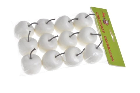 Jabłka 4cm, 12szt białe 22CAN8-APP02_W Jabłka 4cm, 12szt białe 22CAN8-APP02_W