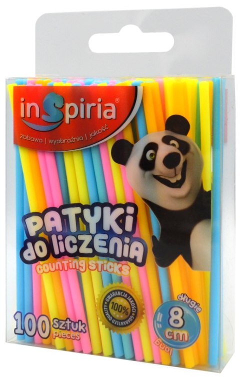 Patyczki do liczenia okrągłe 8cm 100szt. INSPIRIA Patyczki do liczenia okrągłe 8cm 100szt. INSPIRIA
