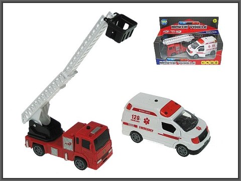 Zest.aut straż pożarna+ambulans na baterie w pudełku Zest.aut straż pożarna+ambulans na baterie w pudełku