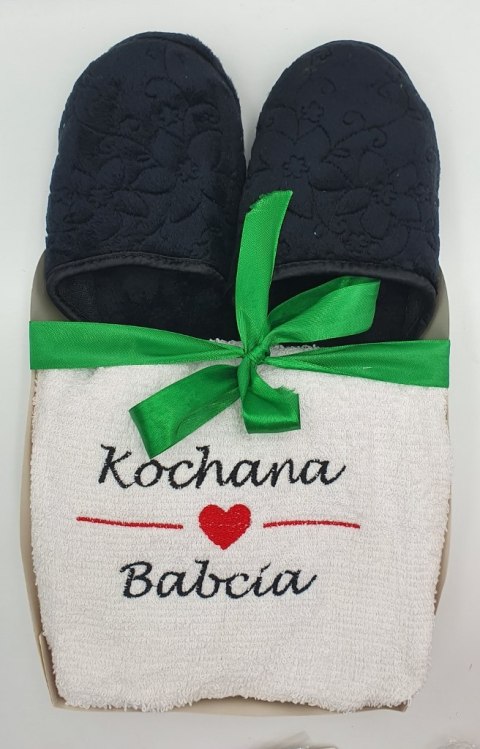 Zestaw dla babci - kapcie + ręcznik Zestaw dla babci - kapcie + ręcznik