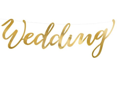 Baner Wedding złoty 16,5 x 45cm | GRL38-019 Baner Wedding złoty 16,5 x 45cm | GRL38-019