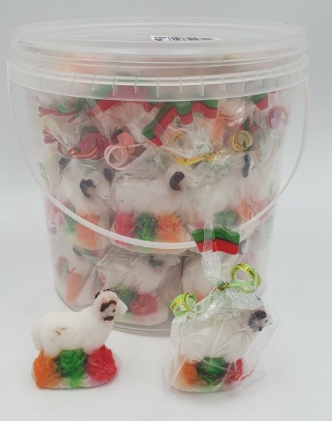 Baranek cukrowy wielkanocny 25g w wiaderku 1200g ok. 37szt Baranek cukrowy wielkanocny 25g w wiaderku 1200g ok. 37szt