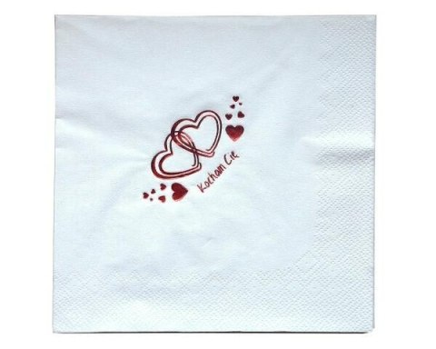 Serwetka 33x33cm Kocham Cię serca - biały 20szt SW-0001 Serwetka 33x33cm Kocham Cię serca - biały 20szt SW-0001