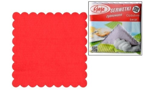 Serwetki papierowe ząbkowane 15 x 15 cm czerwone 200 szt SG-0005 Serwetki papierowe ząbkowane 15 x 15 cm czerwone 200 szt SG-0005