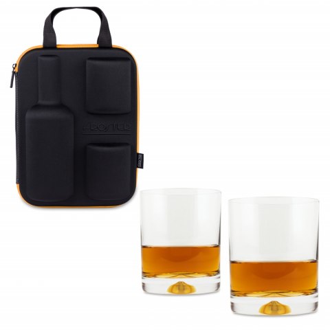 Etui na butelkę i 2 szklanki do whisky urodziny Etui na butelkę i 2 szklanki do whisky urodziny