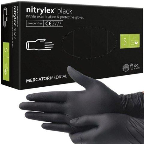 Rękawiczki nitrylowe XS czarne 100szt. Rękawiczki nitrylowe XS czarne 100szt.