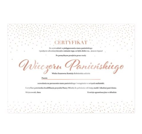 Certyfikat Bride to Be rosegold | 128855 Certyfikat Bride to Be rosegold | 128855
