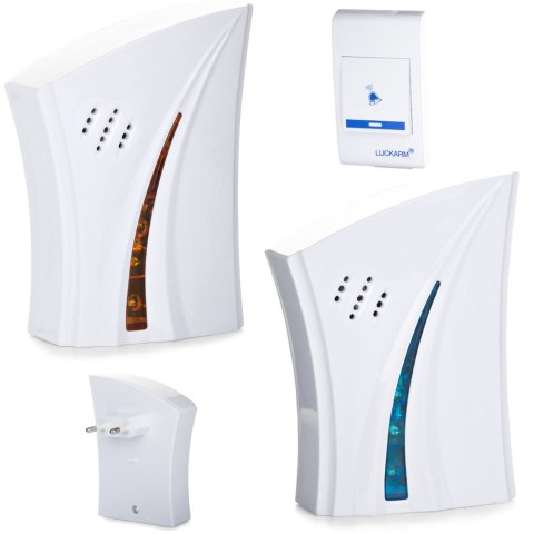 Dzwonek bezprzewodowy led 2 gongi 1 przycisk alarm | 01024 D7610 Dzwonek bezprzewodowy led 2 gongi 1 przycisk alarm | 01024 D7610