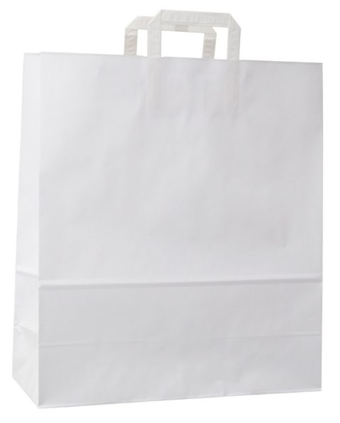 Torba papierowa 25szt. płaska rączka biała 54x14x44cm Torba papierowa 25szt. płaska rączka biała 54x14x44cm