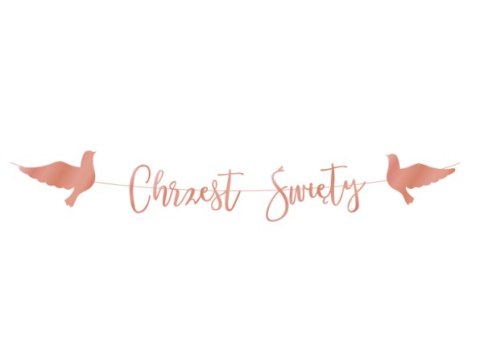 Baner CHRZEST ŚWIĘTY rose gold napis 150 cm | 512075 Baner CHRZEST ŚWIĘTY rose gold napis 150 cm | 512075