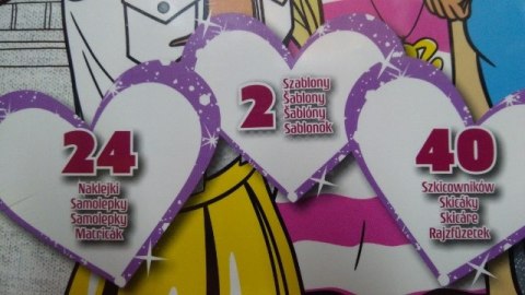 Szablon 2szt,szkicownik 40szt,naklejki 24szt BARBIE Szablon 2szt,szkicownik 40szt,naklejki 24szt BARBIE