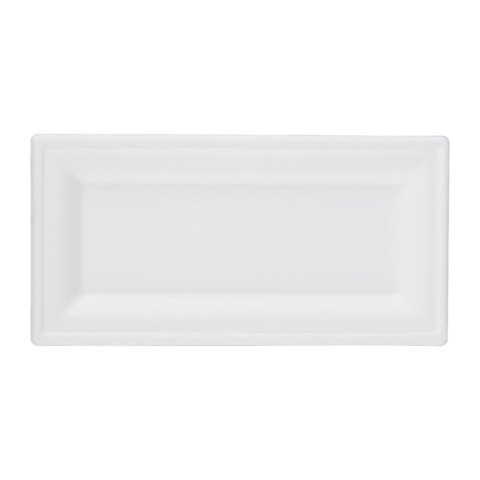 Tacki z trzciny cukrowej pulpa bio 26x16cm biały 12szt. | 0817 Tacki z trzciny cukrowej pulpa bio 26x16cm biały 12szt. | 0817
