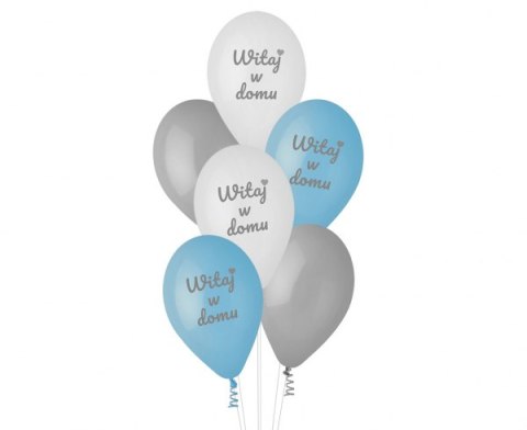 Balony Premium Witaj w domu niebieskie 12" 6szt. | GS110/WDN Balony Premium Witaj w domu niebieskie 12" 6szt. | GS110/WDN