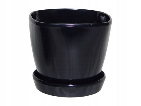 Doniczka osłonka Marcel z podstawką czarna 16,8cm Doniczka osłonka Marcel z podstawką czarna 16,8cm