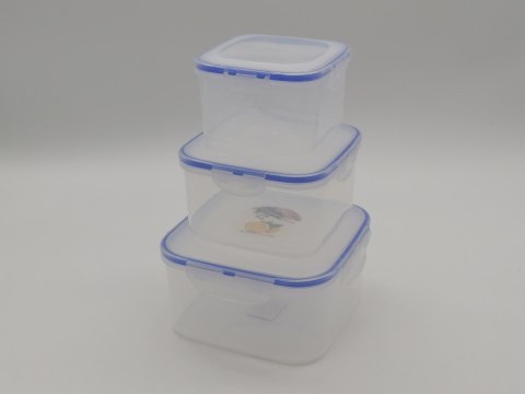 Pojemniki kwadratowe lunch box komplet 3szt. Pojemniki kwadratowe lunch box komplet 3szt.