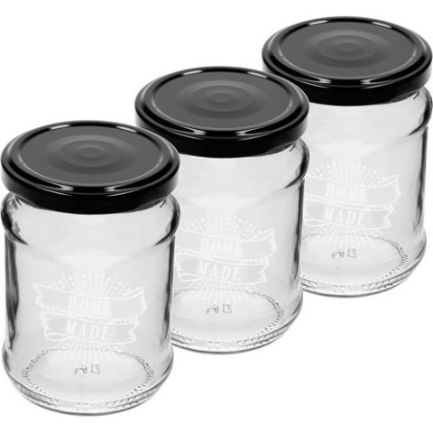 Słoik 250 ml z nadrukiem „Home made" i zakrętką fi66/4 - 3szt. Słoik 250 ml z nadrukiem „Home made" i zakrętką fi66/4 - 3szt.