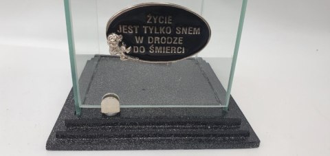 Znicz kapliczka metal 16x16x28cm ŻYCIE JEST TYLKO....... Znicz kapliczka metal 16x16x28cm ŻYCIE JEST TYLKO.......