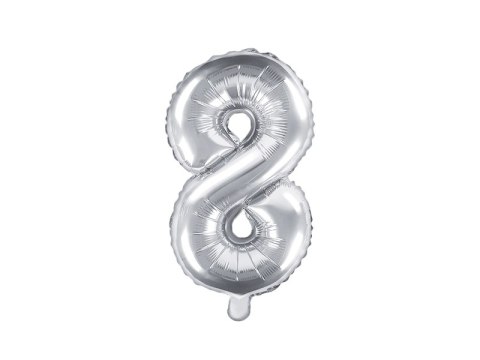 Balon foliowy ,,8'' SREBRO 35cm | FB10M-8-018 Balon foliowy ,,8'' SREBRO 35cm | FB10M-8-018