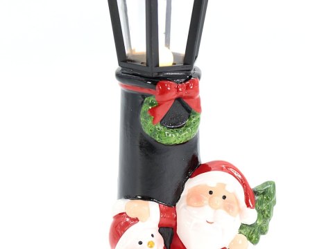 Dekoracja led ceramiczna latarnia 9,6x7,8x23,8 Dekoracja led ceramiczna latarnia 9,6x7,8x23,8