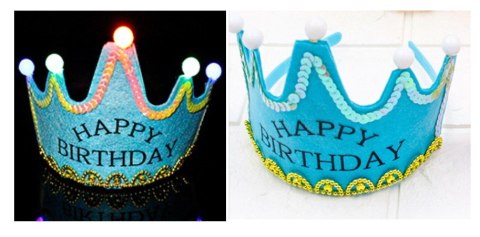 Korona na głowę party led świecąca 12x10,5 cm NIEBIESKA URODZINY NT5715 Korona na głowę party led świecąca 12x10,5 cm NIEBIESKA URODZINY NT5715