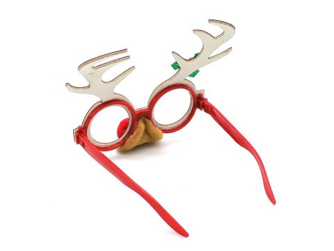 Maska okulary brokat RENIFER 17x16cm 12szt Maska okulary brokat RENIFER 17x16cm 12szt