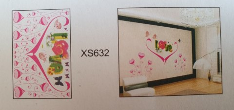 Naklejki na ścianę piankowe LOVE XS-632 Naklejki na ścianę piankowe LOVE XS-632